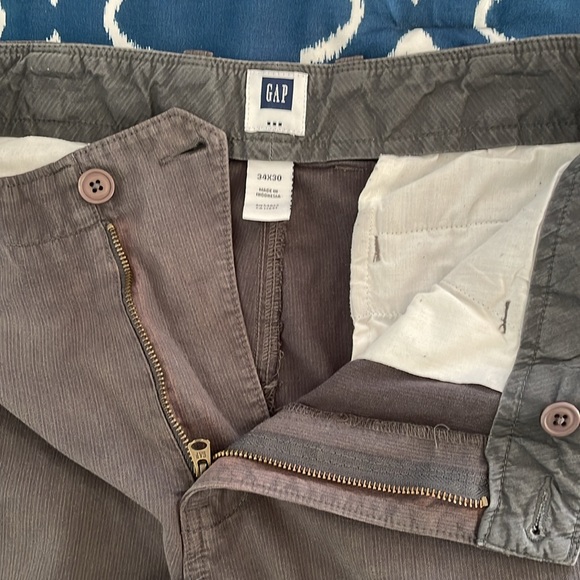 Gap 34x30 Gray Mens Lightly Striped Casual Pants 100% Cotton - Picture 5 of 13
